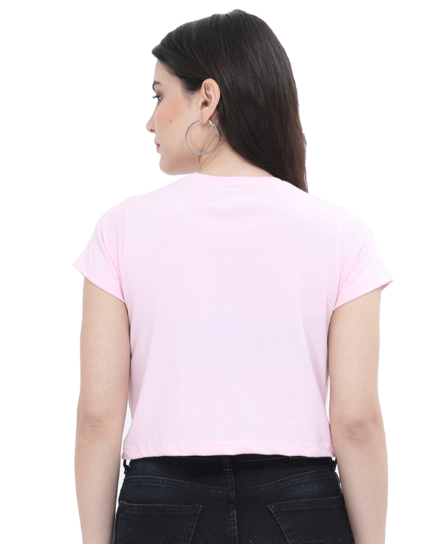 an Indian model female wearing Sunshine and Daisies Crop Tee pink