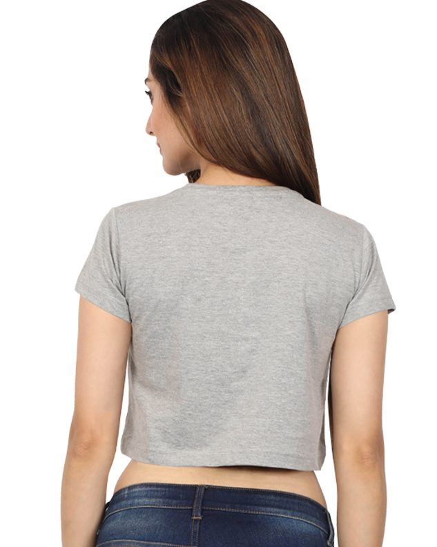 an Indian model female wearing Sunshine and Daisies Crop Tee grey