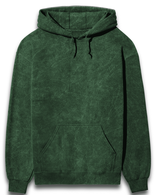 acid washed unisex hoodie green