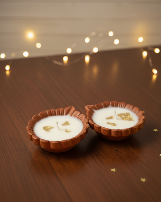Multipacks Eco-Friendly Terracotta Soy Wax Scented Diyas – Perfect for Gifting & Decoration