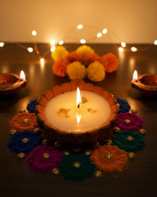 Multipacks Eco-Friendly Terracotta Soy Wax Scented Diyas – Perfect for Gifting & Decoration