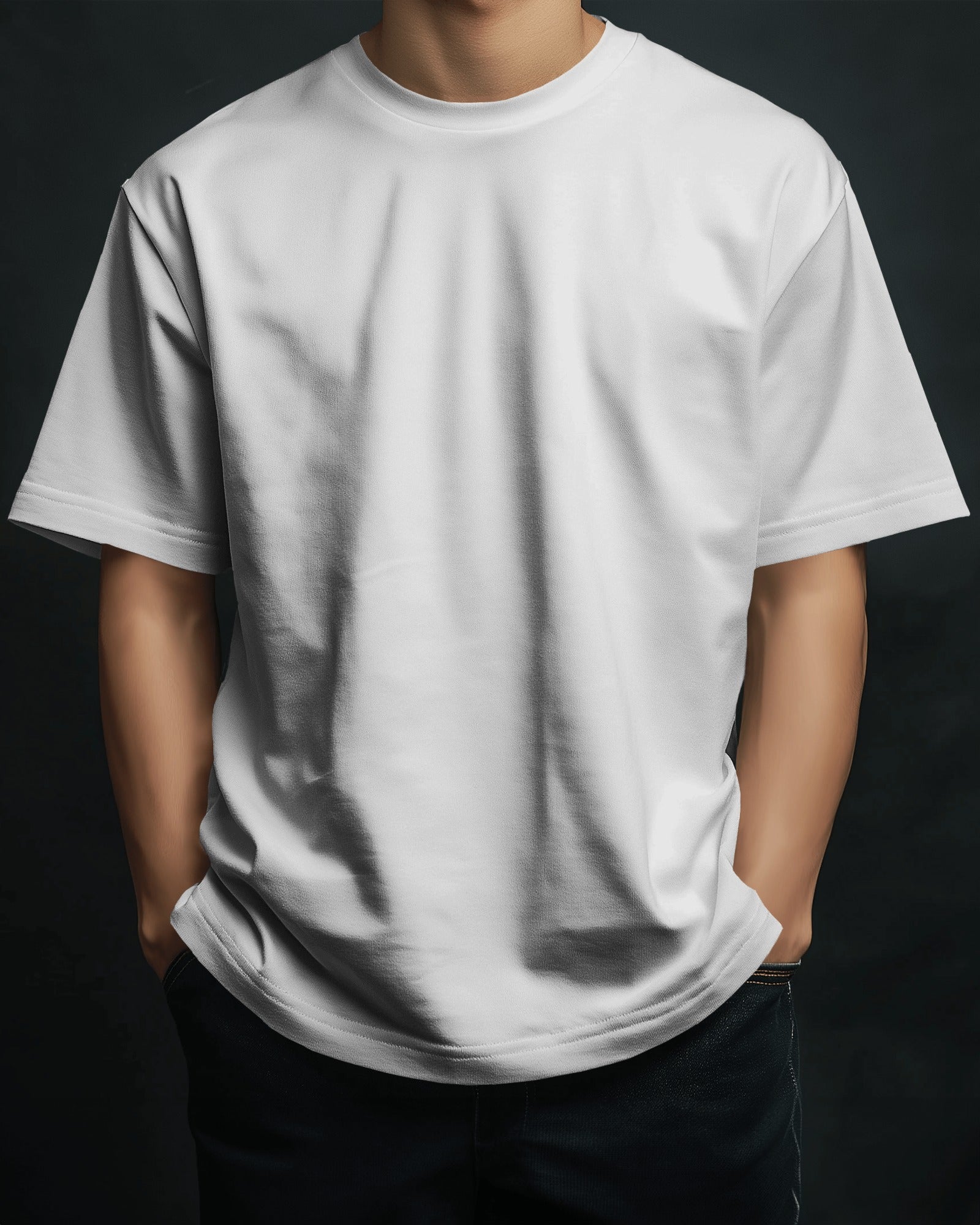 front view of an oversized tshirt white