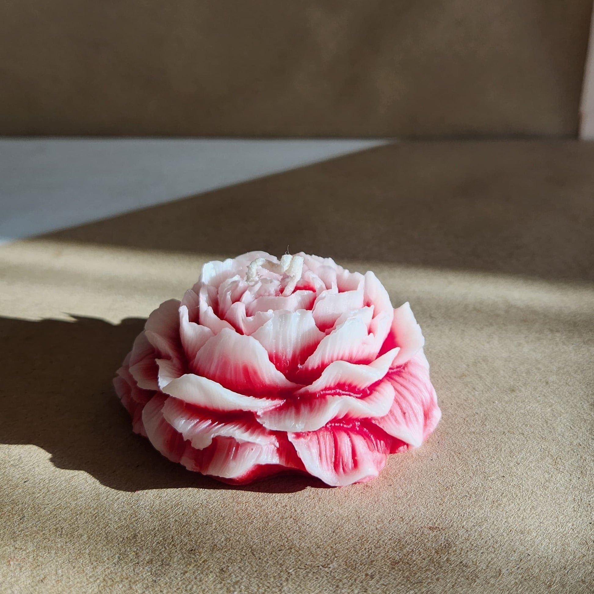 1 red peony flower soy wax candle