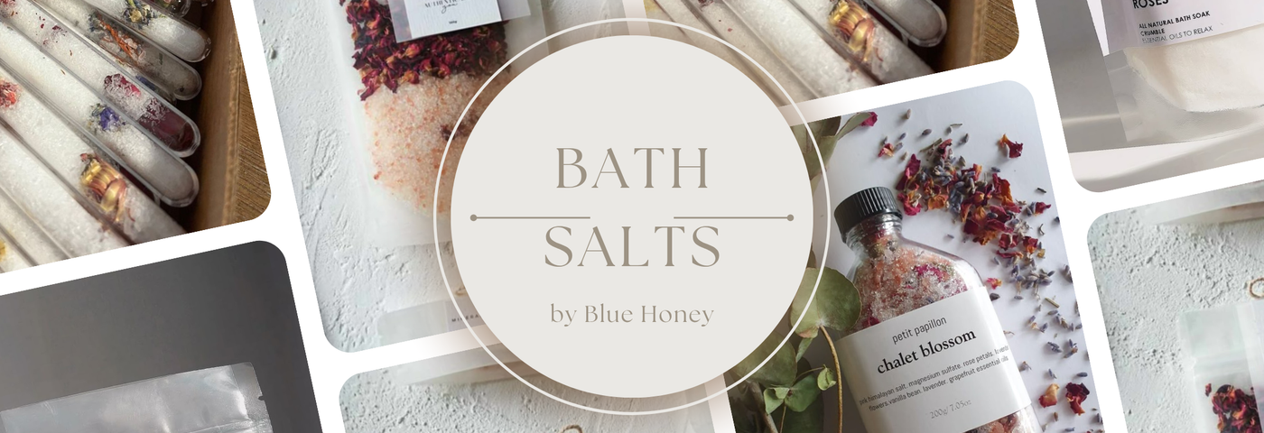 Bath Salts Demystified: Benefits, Uses & the Bliss of Blue Honey Serenity Soaks