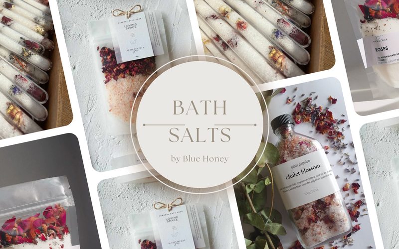 Bath Salts Demystified: Benefits, Uses & the Bliss of Blue Honey Serenity Soaks