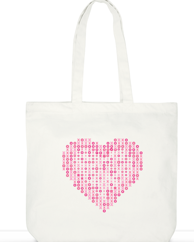 Heart "XOXO" Canvas Tote Bag (Large)