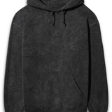 Unisex Acid Twilight acid wash hooded sweatshirt in black, featuring a front view and premium quality streetwear style.