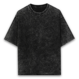 Unisex oversized acid-wash black t-shirt with "I Do, I Did, I Am Done" statement.
