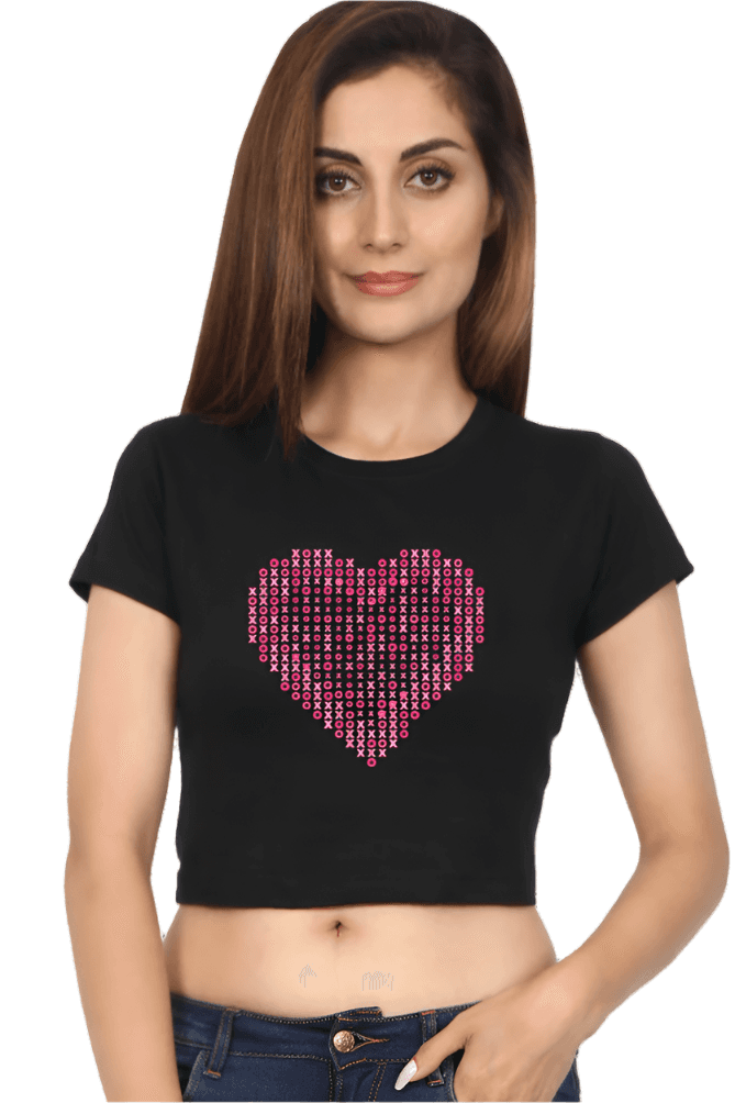 xoxo heart black crop top