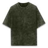Unisex "I Do, I Did, I Am Done" oversized acid-wash t-shirt in black, front view.