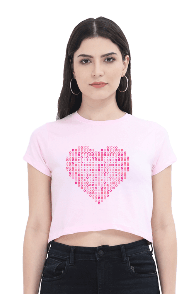 xoxo heart pink crop top