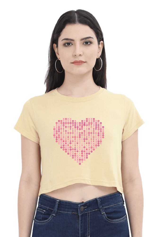 xoxo heart yellow crop top