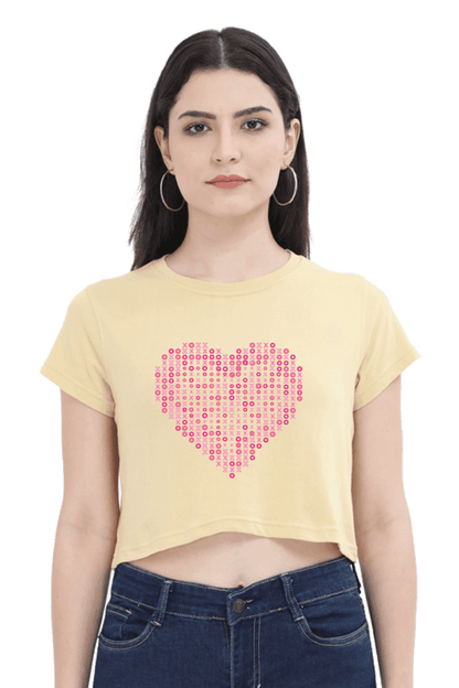 xoxo heart yellow crop top