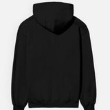 Back view of a black unisex hoodie featuring the King Movie's Bleeding Crown design, inspired by Shah Rukh Khan.