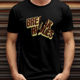 Black t-shirt with a distressed "Break The Rules" graphic design on the front.