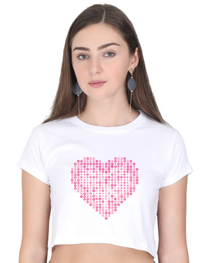 Top corto con corazón "XOXO"