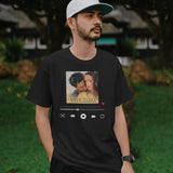 Front view of an oversized black unisex t-shirt featuring a Veer Zaara movie graphic and song details.