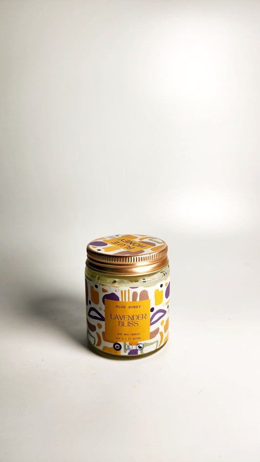 Jar of lavender bliss on a white background