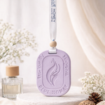 Lavender car aroma tag hanging diffuser, a pre-scented air freshener for cars and wardrobes.