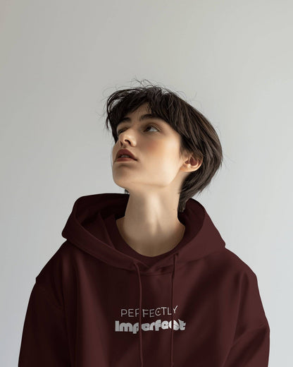 oversized hoodie maroon front