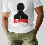Men's black Diljit Dosanjh 'Diluminati' graphic t-shirt featuring a cosmic design and red text.