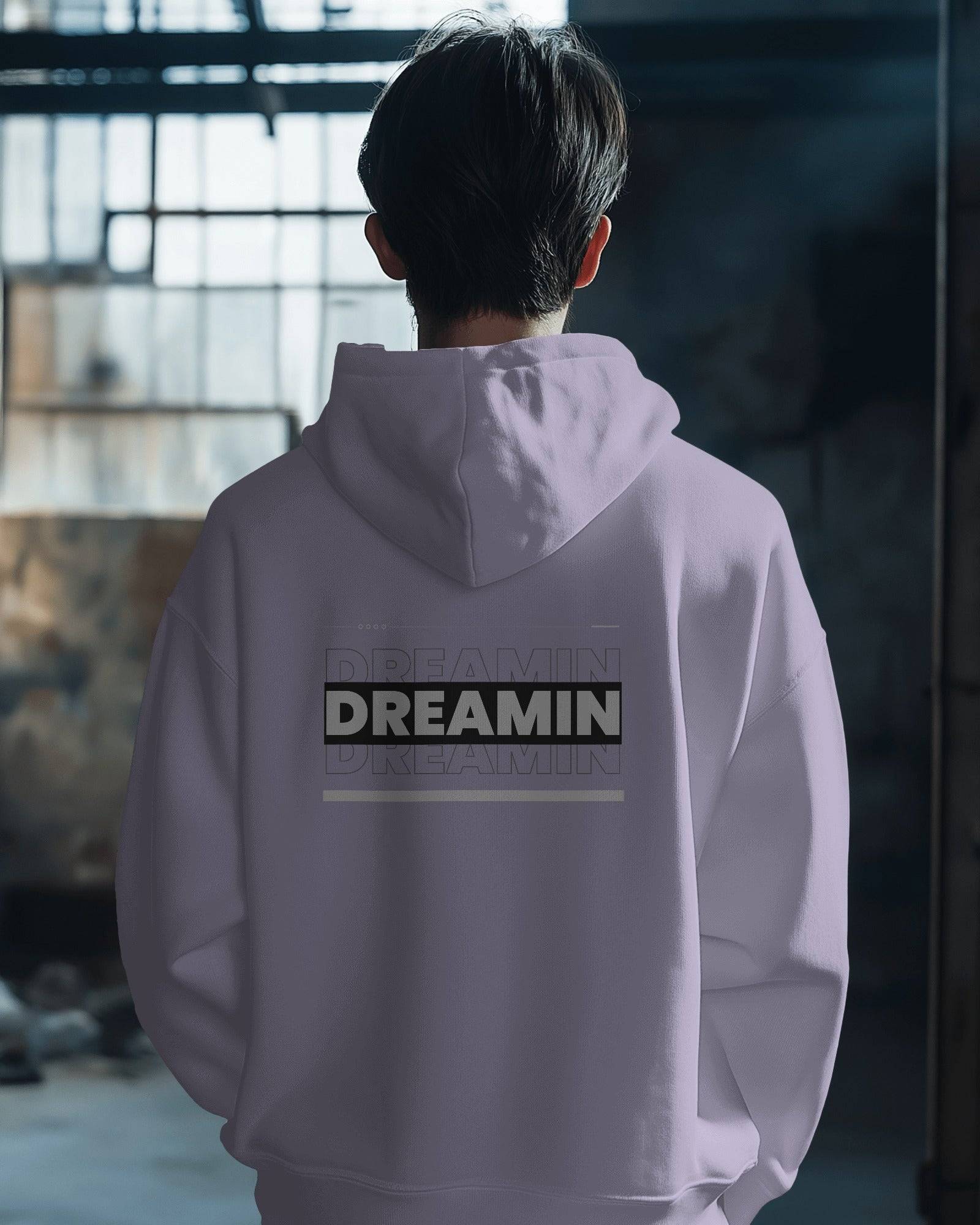 dreamin oversized  hoodie back lavender