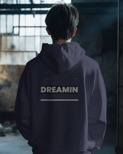 dreamin oversized hoodie back blue