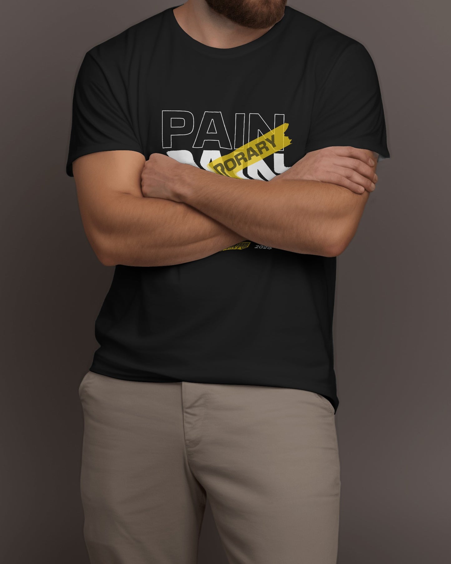 Pain Is Temporary Black Gym T-Shirt for Men