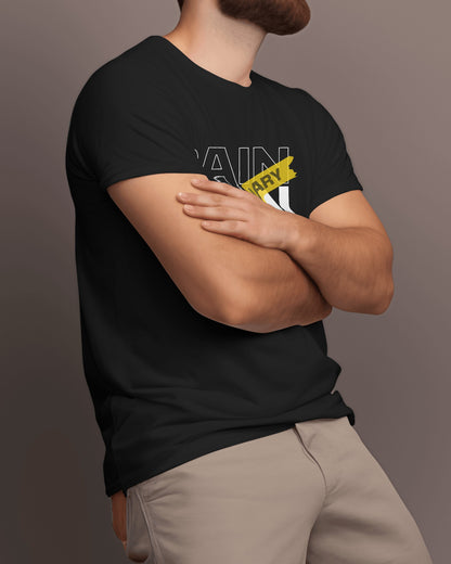 Pain Is Temporary Black Gym T-Shirt for Men