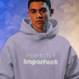 Front view of a light purple Perfectly Imperfect heavyweight oversized hooded sweatshirt.