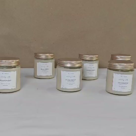 Video of mason jar scented soy wax candles on a table