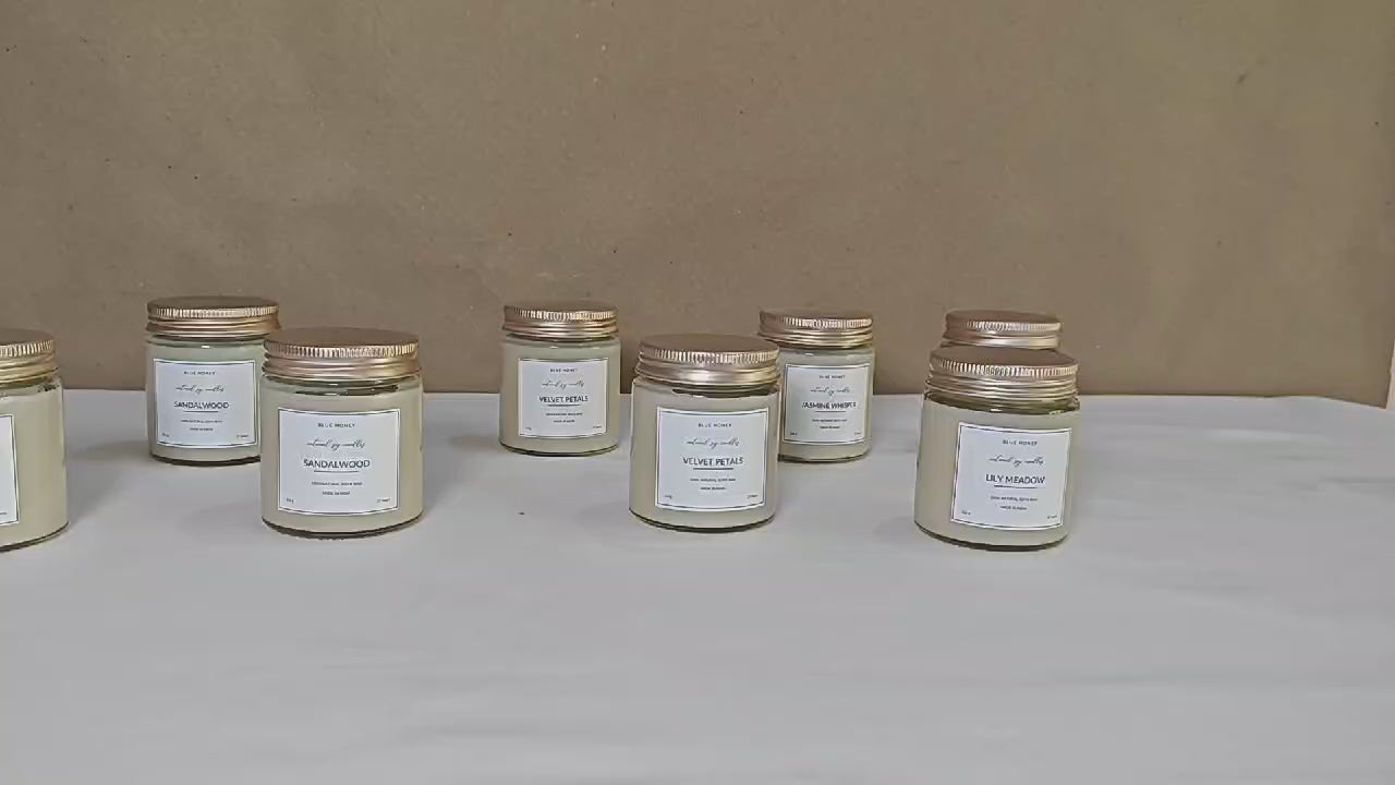 Video of mason jar scented soy wax candles on a table