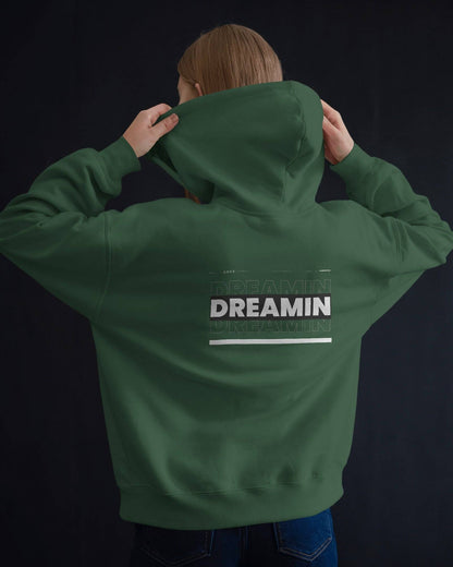 dreamin oversized hoodie back green