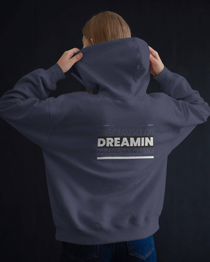 dreamin oversized hoodie back blue