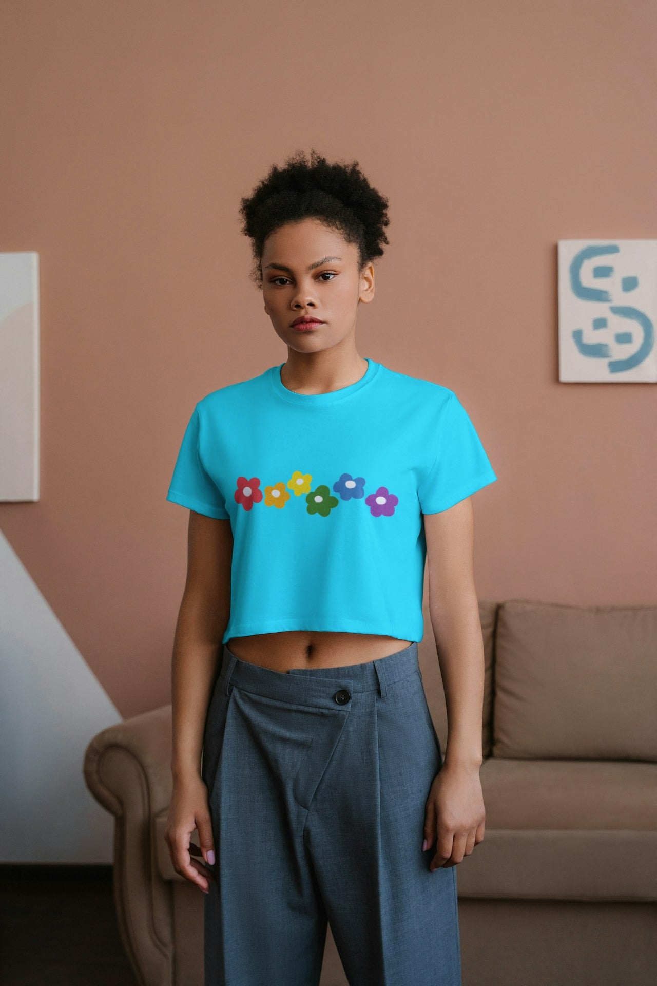 Rainbow Bloom Crop Top – Fun, and Vibrantly Stylish