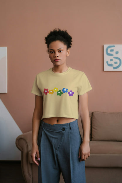 Rainbow Bloom Crop Top – Fun, and Vibrantly Stylish