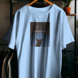 Light blue oversized unisex cotton t-shirt with a minimalist 'Selenophile' graphic on the front.