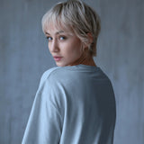 Selenophile minimalist unisex oversized light blue cotton t-shirt, front view, perfect for trendy casual wear.